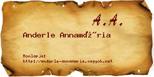 Anderle Annamária névjegykártya